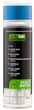 Autotek Professional Exact Match Car Spray Paint - Ford Azure Blue Metallic Aerosol Spray 300ml
