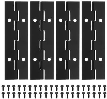 PATIKIL 4x1.2 Inch Piano Hinge,4 Pcs 304 Stainless Steel Continuous Hinge with Holes for Piano Gate Door Wooden Storage Box Cabinet Boat,Black