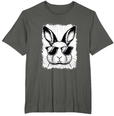 Bunny Face With Sunglasses Rabbit Funny Easter Day Men Boys T-Shirt
