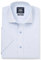 THE SAVILE ROW COMPANY LONDON Men's Classic Fit Cotton Poplin Short Sleeve Formal Shirt - Light Blue Check - 18 Collar