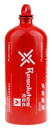 getuse Botella de combustible portátil – Tanque de combustible de aluminio a prueba de fugas, 50 onzas (rojo) para camping, senderismo, mochileros y cocina al aire libre