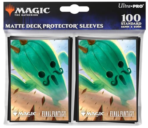 Ultra PRO - Final Fantasy x Universes Beyond Cactuar 100ct Deck Protector Sleeves for Magic: The Gathering | Trading Card Accessories, Collectible Card Game Gear, Final Fantasy Collectibles | 100 Hüllen in Standardgröße mit mattem Finish, exklusivem Artwork und robustem Polypropylen-Schutz für Sammelkarten