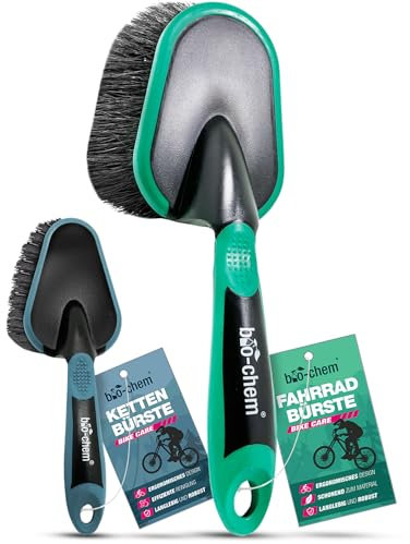 bio-chem Fahrradbürsten-Set 2-teilig – Fahrradbürste & Kettenbürste für Bike-Reinigung – lackschonend & effektiv – geeignet für MTB, Rennrad, E-Bike, Citybike & mehr