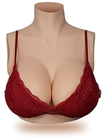 GORGEOVA Silicone Filled Breast Plates Drag Queen B-G Cup Breastplate for Crossdressers Cosplay Fake Breast Forms