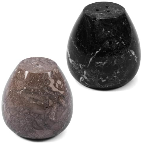 Earthen Crafts Juego de salero y pimentero en forma de huevo, contenedores de especias hechos a mano de 2.5 pulgadas, estilo rústico, decoración de cocina y almacenamiento de mesa