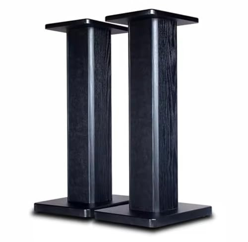 Easnuroz Wood Grain Speaker Stands 15-90cm Universal Floor Speaker Stands Set Of 2 With Can Be Filled With Sand Floor Speaker Stand Holds Satellite Speakers(Black,40cm/15.7 inches)