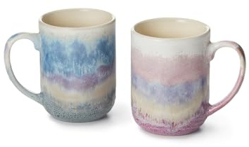 Teemando Becher Elsa Steinzeug mit Reactive Glaze,2-fach sortiert 0,5 l H 12 cm, Ø 8,5 cm von Cha Cult