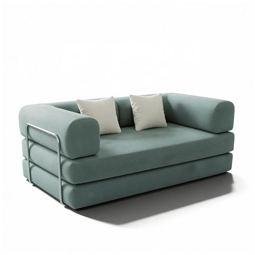 Coco Living Canapés-Lits Convertibles clic-clac compressé KAIA 2 Places Blanc Beige (Sauge Blanc)
