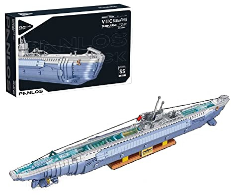 Aimmob 628011 U-Boot Klemmbausteine Modellbausatz Technik, 6712 Teile Militär Modell WW2 U-552 Submarine für Erwachsene Männer MOC Sets kompatibel mit panlos