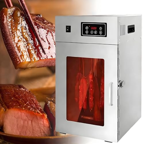 menglanchang Stainless Steel Biltong Box Food Dehydrator And Drying Cabinet – Large 7.5kg, 14 Hanging Rods,800w Food Dehydrator For Jerky, Adjustable 95-194°F Temperature Control, Low Noise