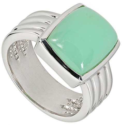 La Luna Design Damen-Ring Sterling-Silber 925 rhodiniert Chrysopras RW17