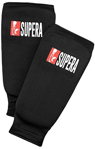 SUPERA Unterarmschützer,Training' für Kampfsport - Armschützer aus Stoff - Taekwondo, Karate, Kickboxen, Muay Thai - elastisch Armschoner mit weicher Polsterung, (Größe - Senior schwarz)