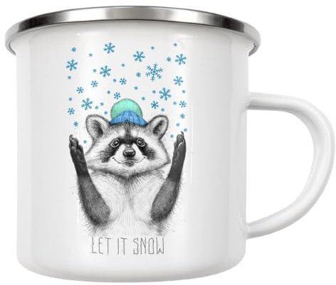 artboxONE Emaille Tasse Let it Snow 4 von Nikita Korenkov - Emaille Becher Natur