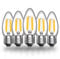 Luxvista E27 LED Dimmable Candle Filament Light Bulb C35 Edison Screw 4W 400 LM Glass Vintage Bulbs for 35-40W Halogen Bulb Replacement Warm White 2700K (5-Pack)