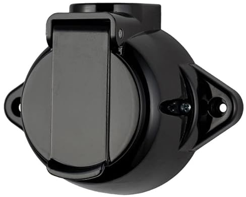 Enchufe retro con tapa CE IP44 antiguo fijo retro negro