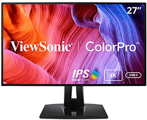 ViewSonic VP2768-4K Moniteur 27'' 4K UHD 3840x2160 Pixels, 16:9, 5ms, Delta E<2, HDMI, DP, Mini DP, USB, Ergonomique, Noir