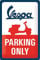 Nostalgic-Art Retro Blechschild, 20 x 30 cm, Vespa – Parking Only – Geschenk-Idee für Roller-Fans, Original Lizenzprodukt (OLP), aus Metall, Vintage Design, Blechschilder Sprüche