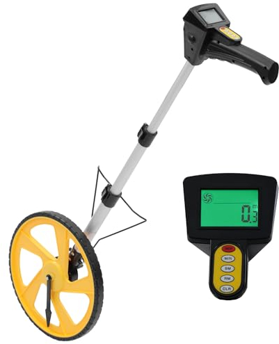 TOPWAY Digitales Messrad meterzähler Entfernungsmessrad 9999,9m mit Teleskopgriff, LCD-Display und Tragetasche, für Messung Linien, Flächen, Messgerät Entfernung, Messwerkzeug 311194
