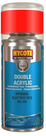 Hycote Double Acrylic Aerosol Car Spray Paint, Hyundai - Electric Red, 150 ml
