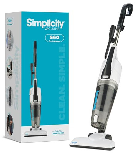 Simplicity S60 Spiffy Bagless Stick Vacuum Cleaner | HEPA Media Filter| Bagless | Corded | Hardwood