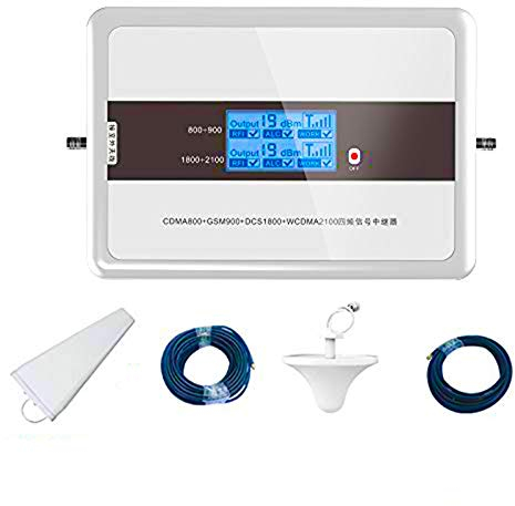 LWKBE 4 IN1 Cell Phone Booster Segnale per casa e Ufficio 3G 4G CDMA DCS gsm WCDMA 800/900/1800 / 2100Mhz Frequenza ripetitore del Segnale con Antenna Kit