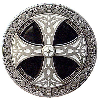 DRAGON DESIGNS TANSIDE LTD. Gürtelschnalle mit keltischem Kreuz, mit Geschenkbox, Schwarz , One size