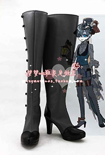 Schwarze Butler Cosplay Schuhe Ciel Phantomhive Schuhe Halloween Carnival Cosplay Boot 40