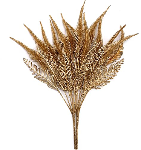 LOVENIMEN Künstliche Pflanzen für Weihnachten, künstlicher Goldschwanz, Gras, Boston, Farn, Büsche, künstliche Sträucher, Grünpflanzen, für drinnen und draußen, Festival-Dekoration, 2 Stück