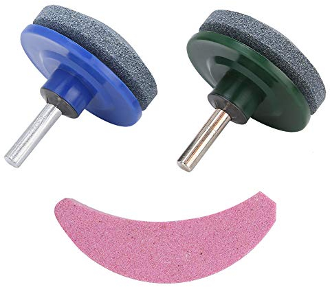Raguso 3Pcs/Set Blade Sharpener Lawn Mower Grinding Tool Sharpening Tool Made of Emery Material for Drills Grass Trimmer and Sickles