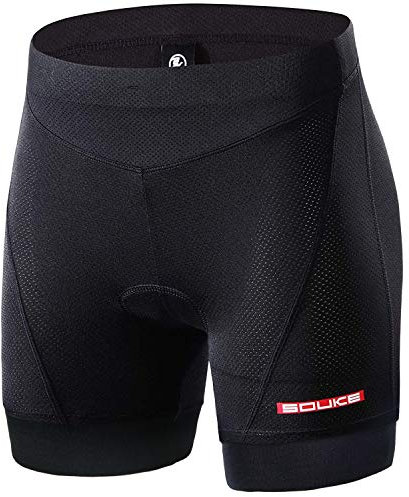 Souke Sports Short de Cyclisme rembourré 4D pour Femme, Short de Cyclisme Respirant, antidérapant