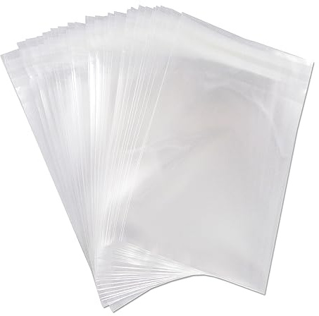 Lot de 250 sachets en cellophane auto-adhésifs pour cartes C5/A5 Transparent 167 mm x 230 mm