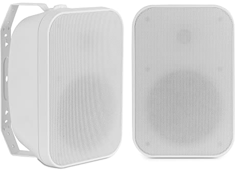 McGrey OLS-651WH Outdoor-Lautsprecher 2X Set - Zwei-Wege-System - IP56 - Für Restaurant, Biergarten, Terrasse & Garten - 6,5 Woofer und 1 Hochtöner - 60 Watt - Für 70/100V-Betrieb geeignet - Weiß