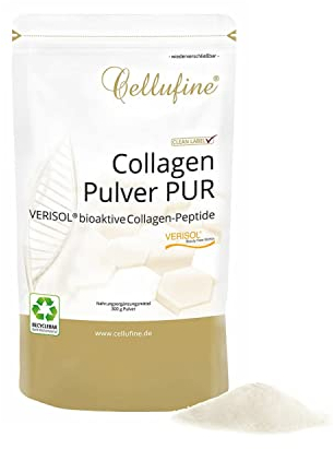 Cellufine® Premium VERISOL Collagen Pulver 300 g Doypack, Beauty Kollagen Pulver mit bioaktiven Collagen Peptiden I natürlich & ohne Konservierungsstoffe, 120 Portionen mit sehr hoher Bioverfügbarkeit