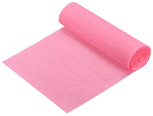 sourcing map Krepppapier 15 x 250 cm Crepe Paper Kräuselpapier Seidenpapier Floristenkrepp Schulpapier Kreppband Papier zum Basteln Dekoration Geschenk Verpackung Blumen, Rosa
