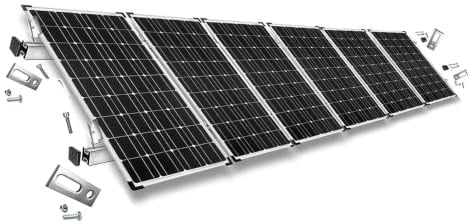 Offgridtec Solar-Montageset mit Gewindestangen für Wellfaserzement-/Metall-Dächer, Edelstahl- & Aluminium-Befestigungssystem für rahmierte Module bis 1134mm Breite (Set für 1 Modul, 30mm Rahmenhöhe)