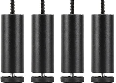 4 Stück Möbelfüße mit Gewinde Aluminiumlegierung Küchenfüße Sofa Füße Höhenverstellbar Tischbeine,DIY-Ersatzfuß-Hardware-Zubehör,Für Möbel Sofa Schrank Tisch Schrankbeine (15cm,Schwarz)