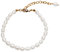 Bracelet de perles d'eau douce 4-5 mm pour femme fait à la main | Bracelet en perles blanches véritables pour femmes et filles - Rallonge réglable en or rempli de 5 cm (Perle en forme de riz)