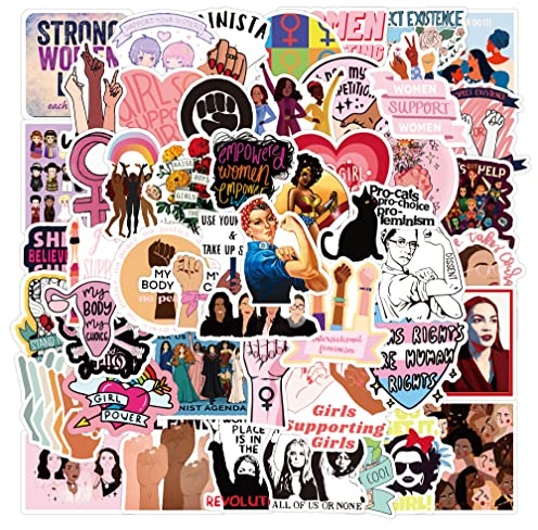 100Pcs Feministische Aufkleber, Bulk Women's Libbers Equal Rights Indie Mirror Stickers Packs für Wasserflaschen, Laptop, Fahrrad, Vinyl Waterproof Awareness Girl Power Decals for Women Girls Power