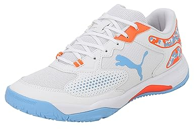 PUMA Unisex Solarcourt Rct Tennisschuh, Puma White Puma Black Team Light Blue, 42 EU