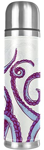 Isolierte Wasserflasche Edelstahl-Wasserflaschen Metall-Wasserflasche,Krake abstrakt