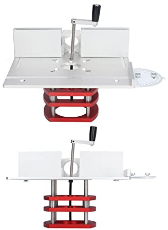 Frästisch Für Oberfräse, Frästisch Einlegeplatte, CNC-Bearbeitung Router Lift Kit OberfräSentisch und Tischfräsmaschine Oberfräsenlift Fräslift Zum Schlitzen Trimmen Anfasen (Silber)