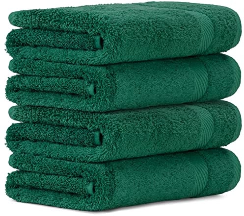 Luckytowel Handtücher Set 50x100 cm 100% Baumwolle, Handtuch-Set 4er Pack Grün