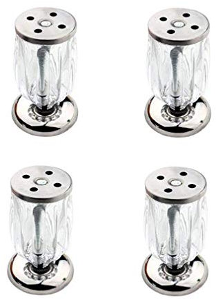 Pieds De Meubles, Pieds De Canapé, Pieds De Meubles en Métal Pieds De Table Basse, 8cm-10cm Quincaillerie Accessoires De Lit Pied De Meuble De Table De Télévision, Quatre Pièces,GRE (Blanc 10cm)