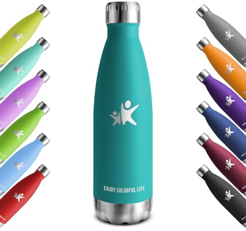KollyKolla Gourde Isotherme 1L, Gourde Inox sans BPA, Bouteille d'eau Reutilisable, Etanche, Isolation Double Paroi, Bouteille Isotherme Acier Inoxydable, pour Enfant, Adulte, Sport, École, Bureau