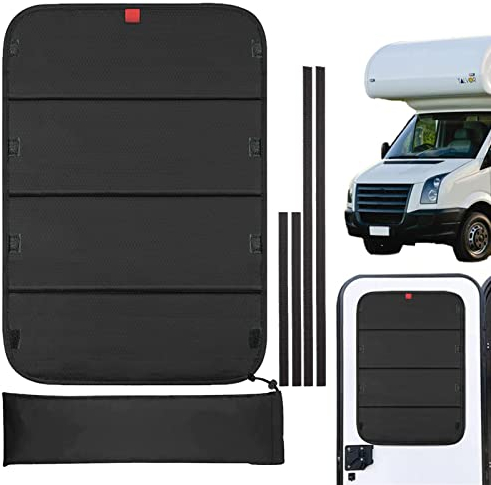 Moxeupon Store de fenêtre à fermeture éclair - 63 x 40 cm - Pliable - Protection solaire pour camping-car - Tissu occultant pour l'entrée privée des camping-cars