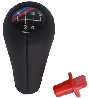 HiSport Gear Shifter Knob,5-Speed Leather Car Stick Shifting Knobs Shifter Lever Compatible with BMW E34 E39 M5 M3 M6 E36 E46 E21 E30 and Most Manual Transmission Vehicle