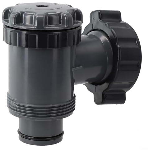 SPORTARC Kolbenventil Schwimmbad Filterpumpe, Pool Plunger Ventil, Ein/Aus Plunger Ventil, Grau, 3,8 cm Anschluss, 2 Ports, Kolbenventil für Schwimmbad-Filterpumpen