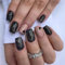 24pcs SHORT SQUARE FALSE NAILS - GLITTER SEQUINS PRESS ON NAILS BLACK HEART & NUDE PINK - REMOVABLE GLUE-ON FULL COVER FAKE NAILS WOMEN & BRIDES ACCESSORIES