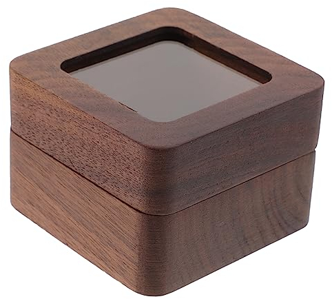 IMIKEYA Boîte De 4 Pièces Support De Rouleau à Pâtisserie Bague De Proposition Organisateur De Collier Porte Collier De Voyage Pendentif Anneau Bois Bijoux Mariage Homme