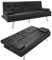 ELEGANT 3 Seater Sofa Bed with 2 Cup Holders & Removable Pillow Modern Black Sofa Faux Leather Fireproof Sponge Recliner Sleeper for Living Room
